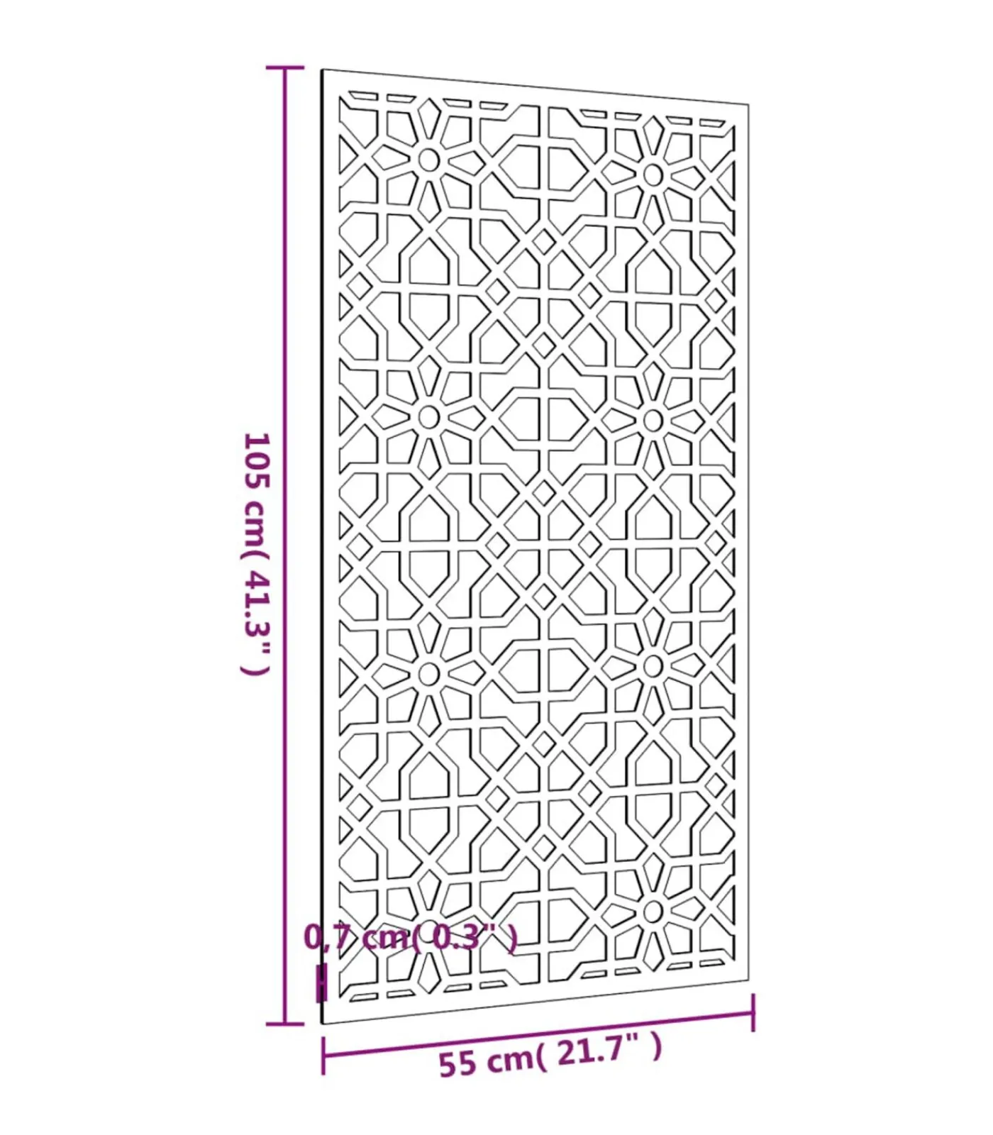 New Wanddecoratie tuin Moors ontwerp 105x55 cm cortenstaal Decoratie