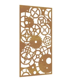 Wanddecoratie tuin tandwielontwerp 105x55 cm cortenstaal Decoratie