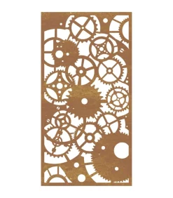 Wanddecoratie tuin tandwielontwerp 105x55 cm cortenstaal Decoratie