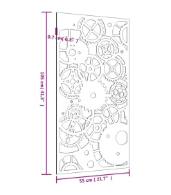 Wanddecoratie tuin tandwielontwerp 105x55 cm cortenstaal Decoratie