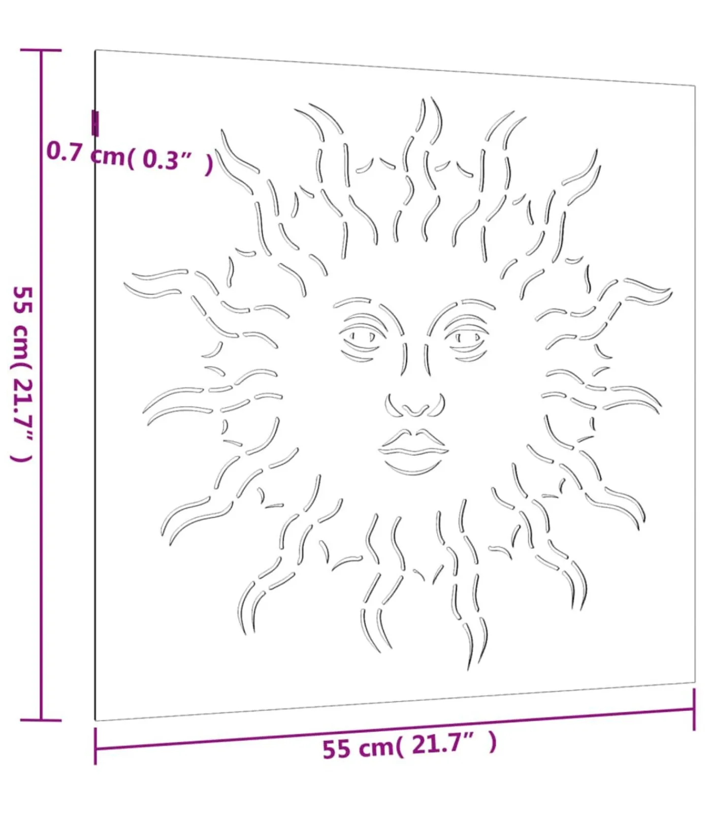 vidaXL Wanddecoratie tuin zonontwerp 55x55 cm cortenstaal