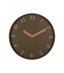 Wandklok Amena - Bruin - 40x40x40cm Klokken
