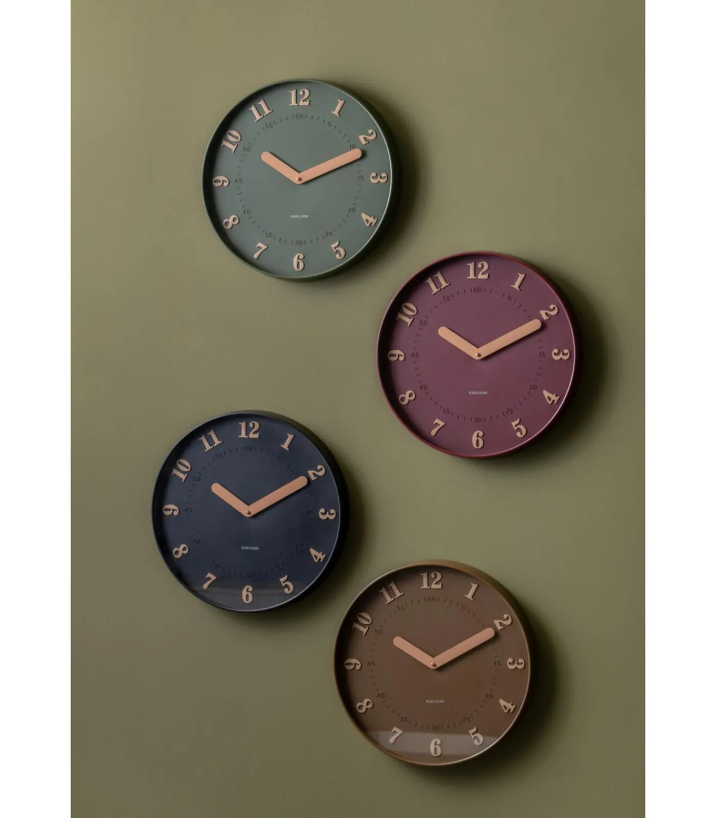 Best Wandklok Amena - Groen - 40x40x40cm Klokken