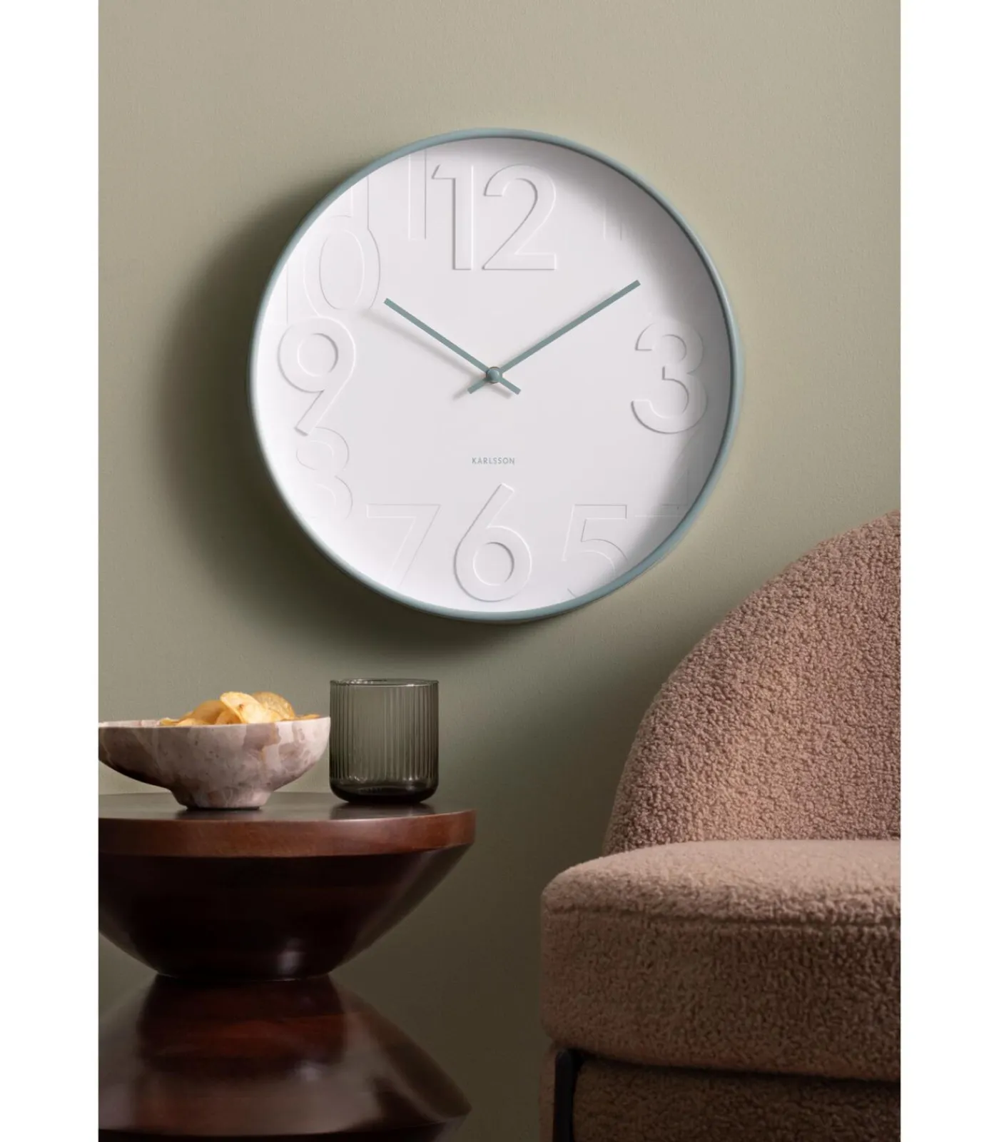 Karlsson Wandklok Ayuno - Mistig blauw - Ø40cm