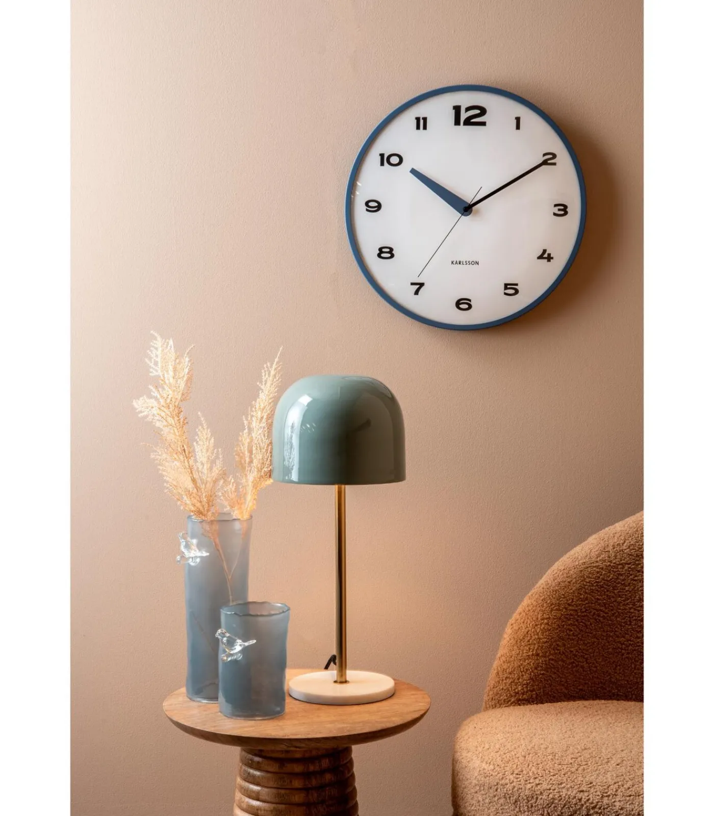 Karlsson Wandklok Brisk Dome - Klassiek blauw - Ø40cm