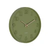 Karlsson Wandklok Calma - Legergroen - 3.8x30x30cm