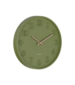 Karlsson Wandklok Calma - Legergroen - 3.8x30x30cm