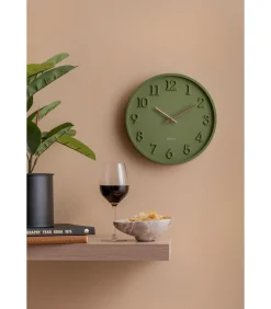 Karlsson Wandklok Calma - Legergroen - 3.8x30x30cm