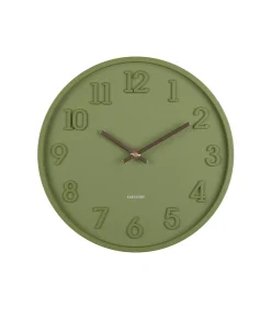 Karlsson Wandklok Calma - Legergroen - 3.8x30x30cm