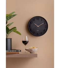 Karlsson Wandklok Calma - Zwart - 3.8x30x30cm