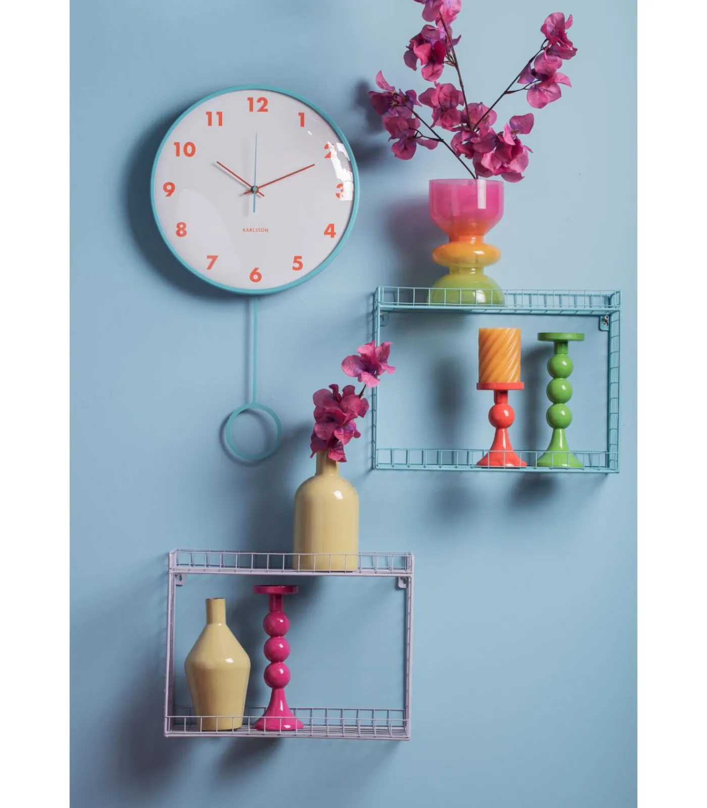 Karlsson Wandklok Cheeky Dome - Zachtblauw - 7.1x35.5x61.5cm