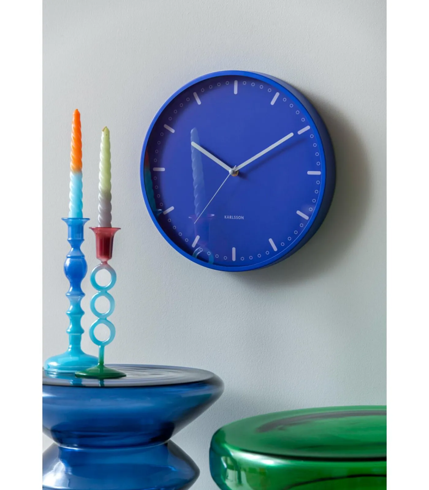Wandklok Cool Retro - Blauw - 30x30x30cm Klokken