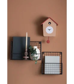 Sale Wandklok Cuckoo Light - Zachtbruin - 23x10.5x26.4cm Klokken