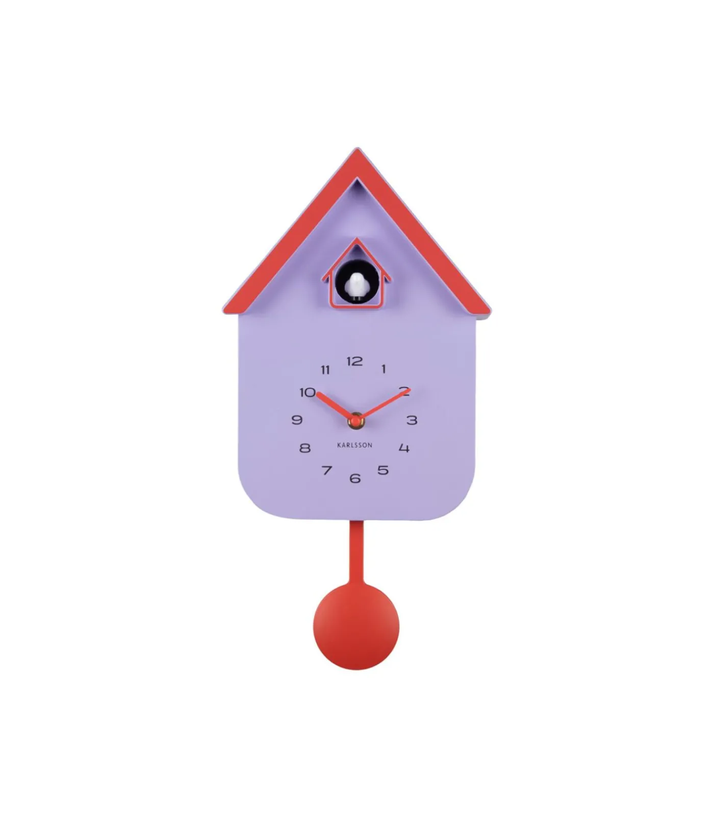 Hot Wandklok Dupla Color Cuckoo - Paars - 21.5x21.5x41.5cm Klokken