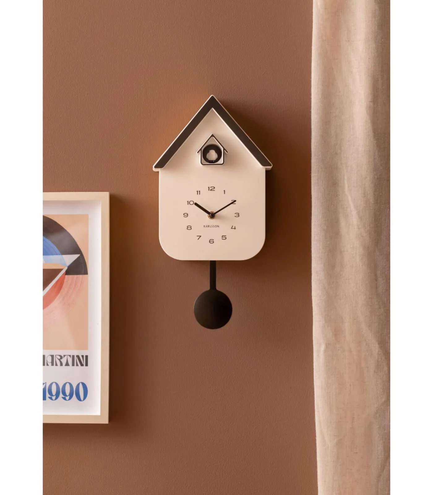 Karlsson Wandklok Dupla Color Cuckoo - Wit - 21.5x21.5x41.5cm