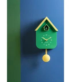 Karlsson Wandklok Dupla Color Cuckoo - Groen - 21.5x21.5x41.5cm