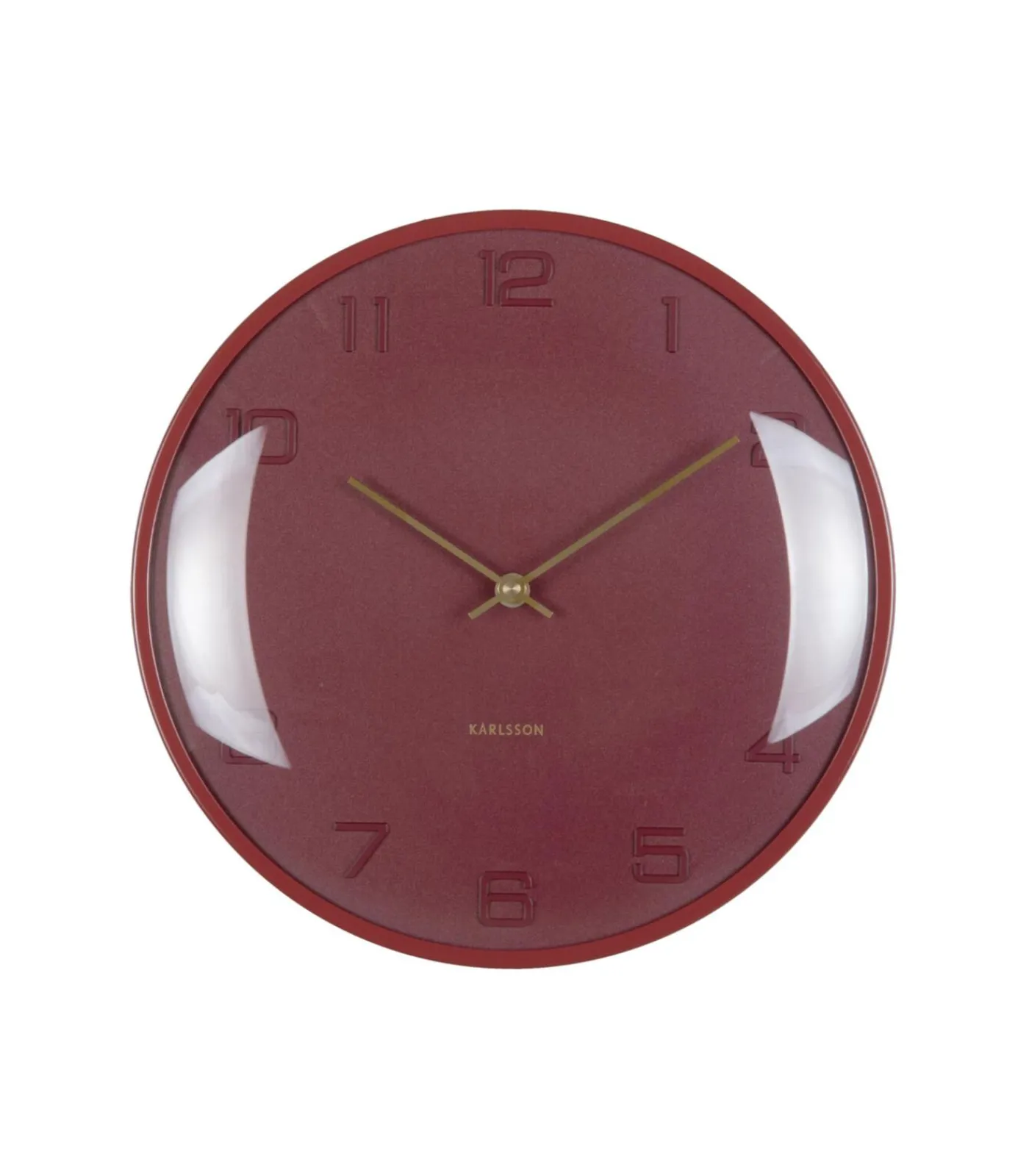 Karlsson Wandklok Fuerte Dome - Rood - 30.5x30.5x30.5cm