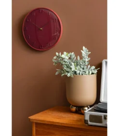 Karlsson Wandklok Fuerte Dome - Rood - 30.5x30.5x30.5cm