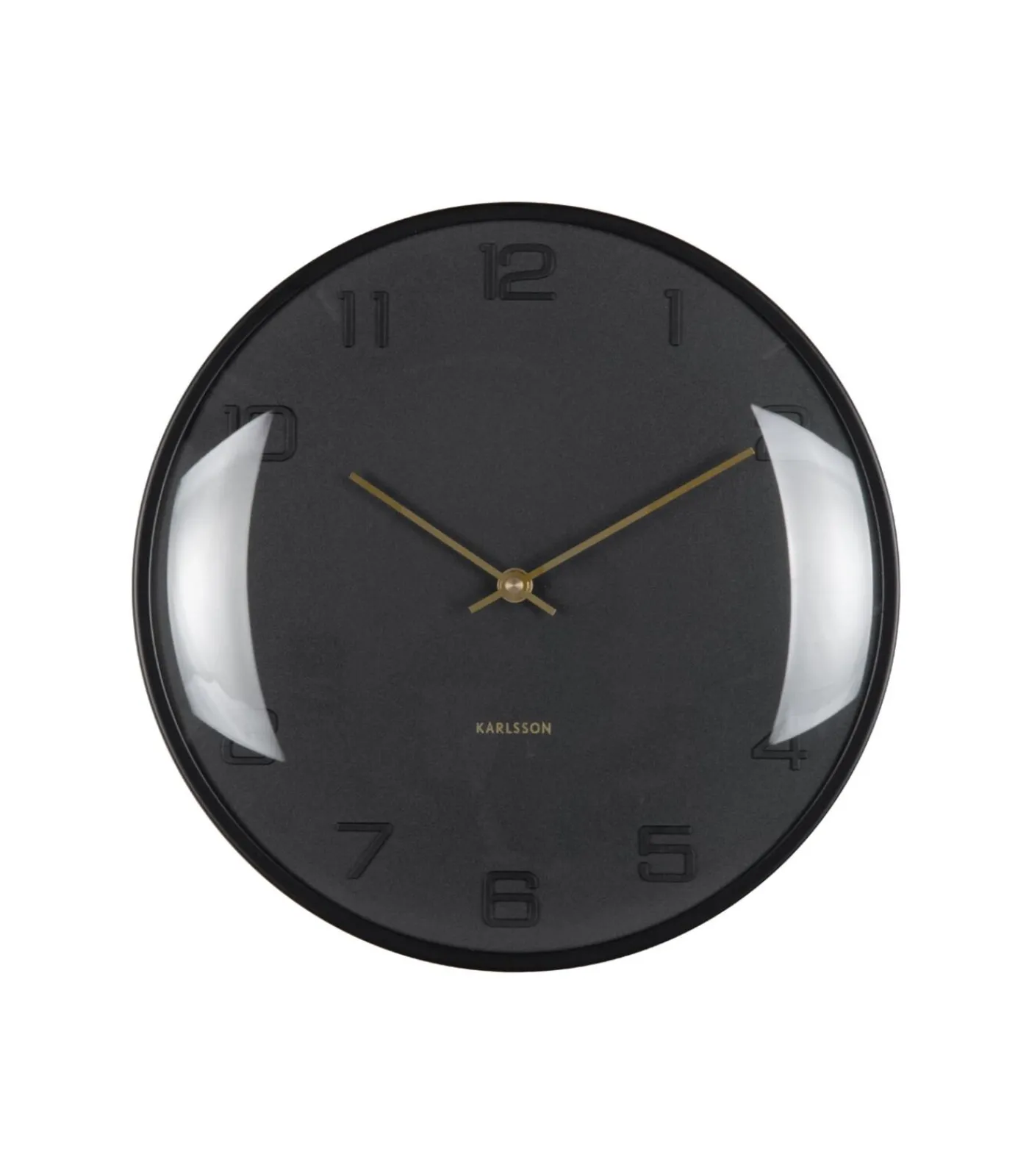 Karlsson Wandklok Fuerte Dome - Zwart - 30.5x30.5x30.5cm