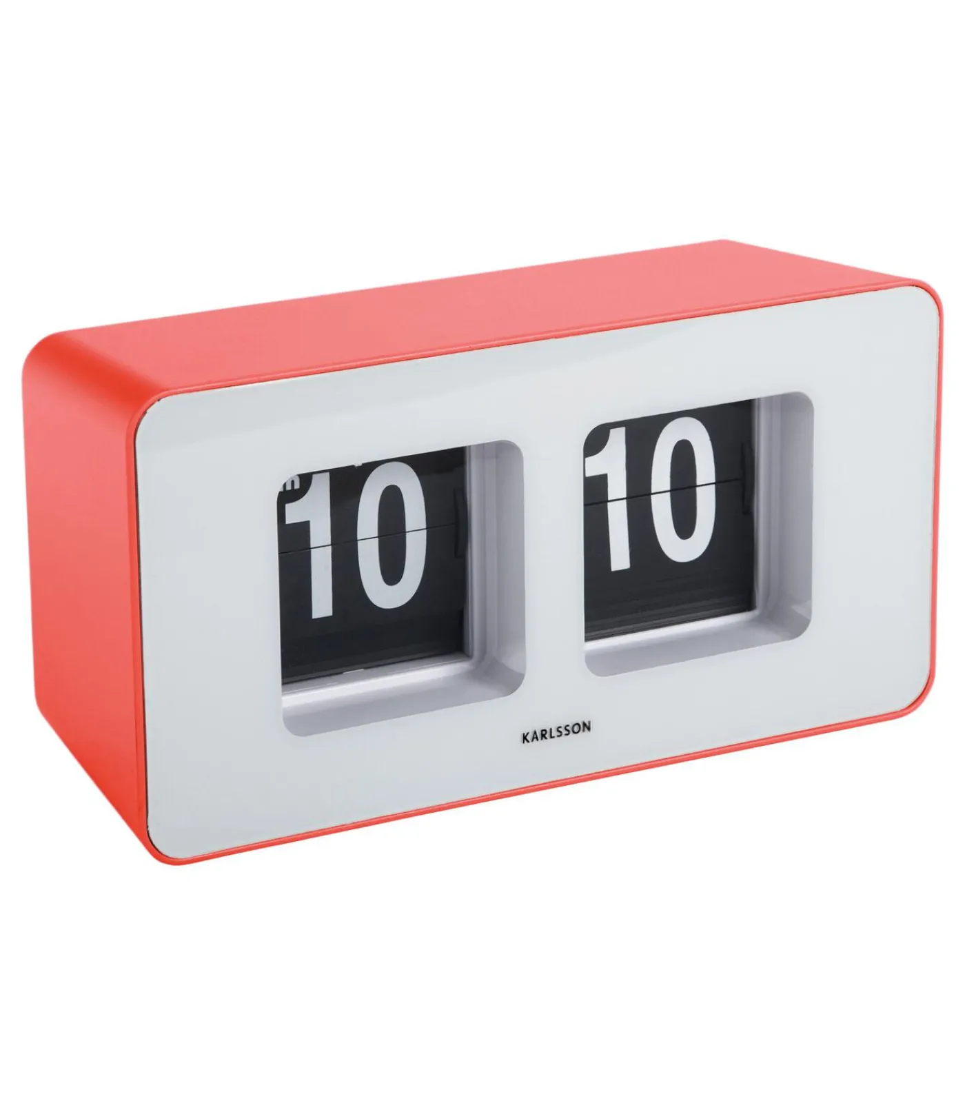 Karlsson Wandklok Funky Flip - Scarlet rood - 7x17.7x9.2cm