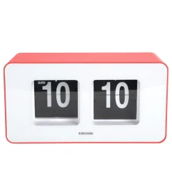 Karlsson Wandklok Funky Flip - Scarlet rood - 7x17.7x9.2cm