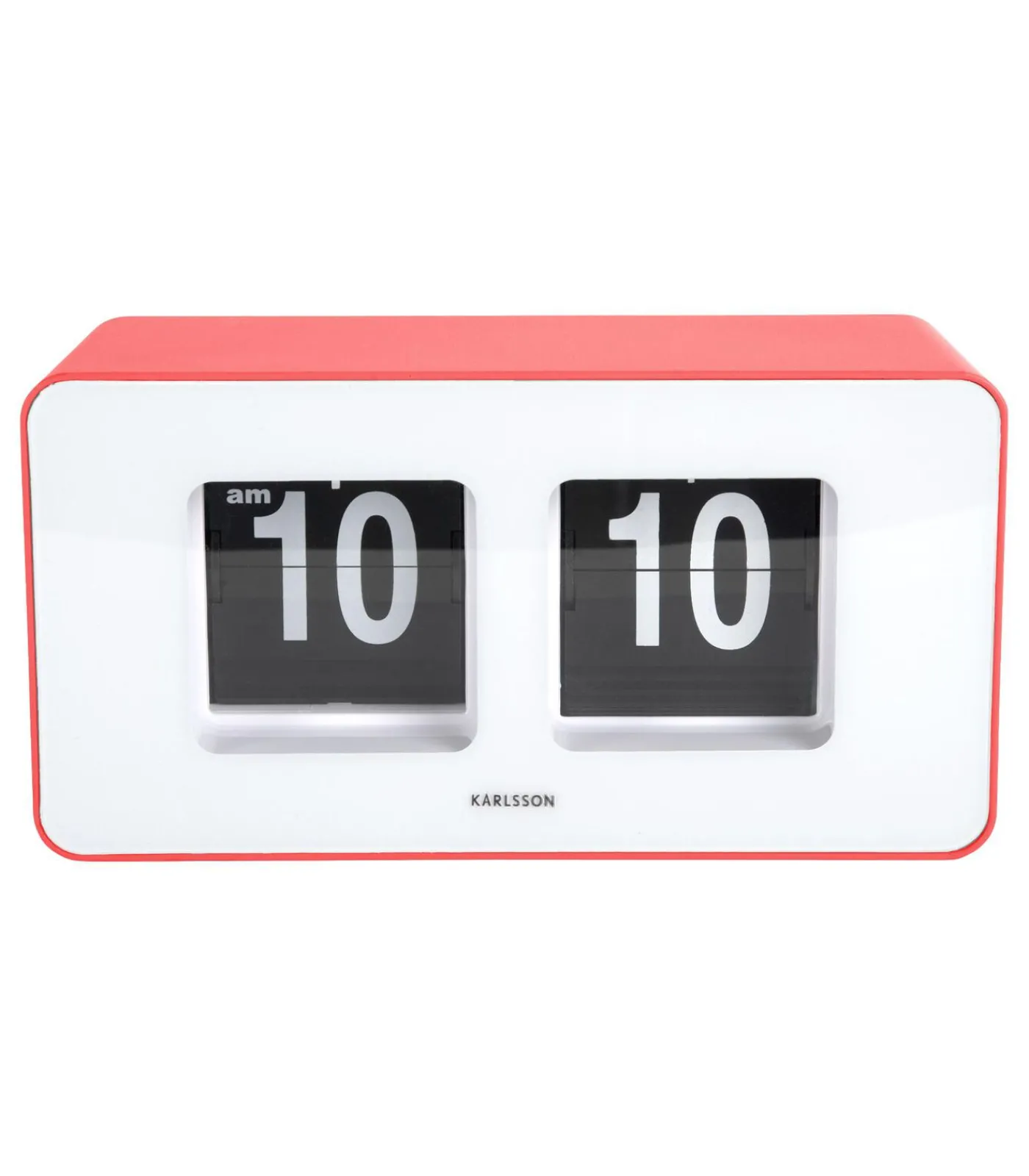 Karlsson Wandklok Funky Flip - Scarlet rood - 7x17.7x9.2cm
