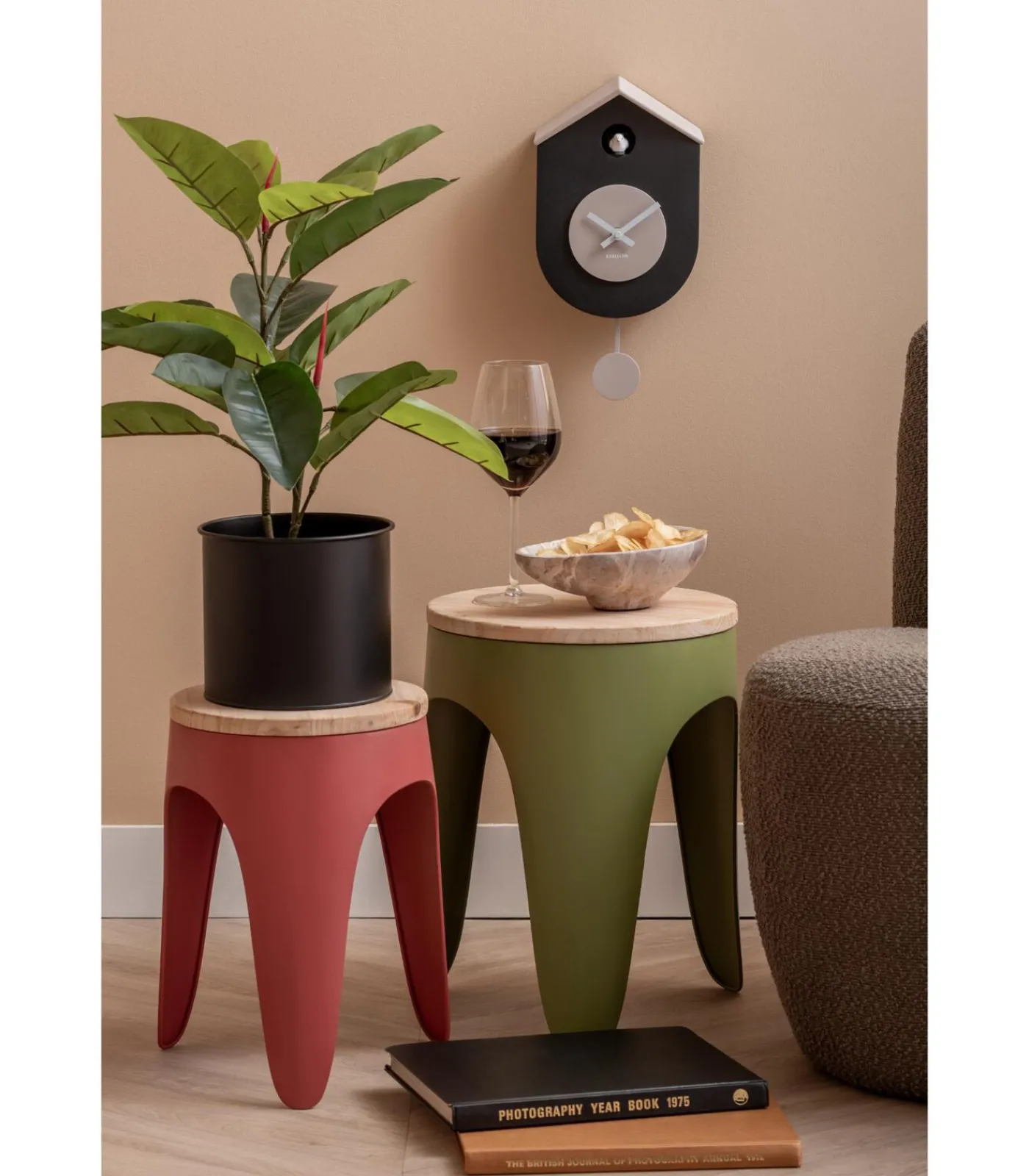 Karlsson Wandklok Grato Cuckoo - Warmgrijs - 9.2x17.5x33.2cm