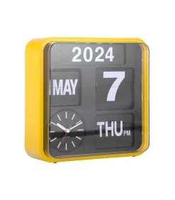 Karlsson Wandklok Mini Flip - Okergeel - 10x24x24cm