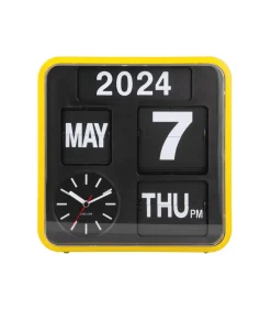 Karlsson Wandklok Mini Flip - Okergeel - 10x24x24cm