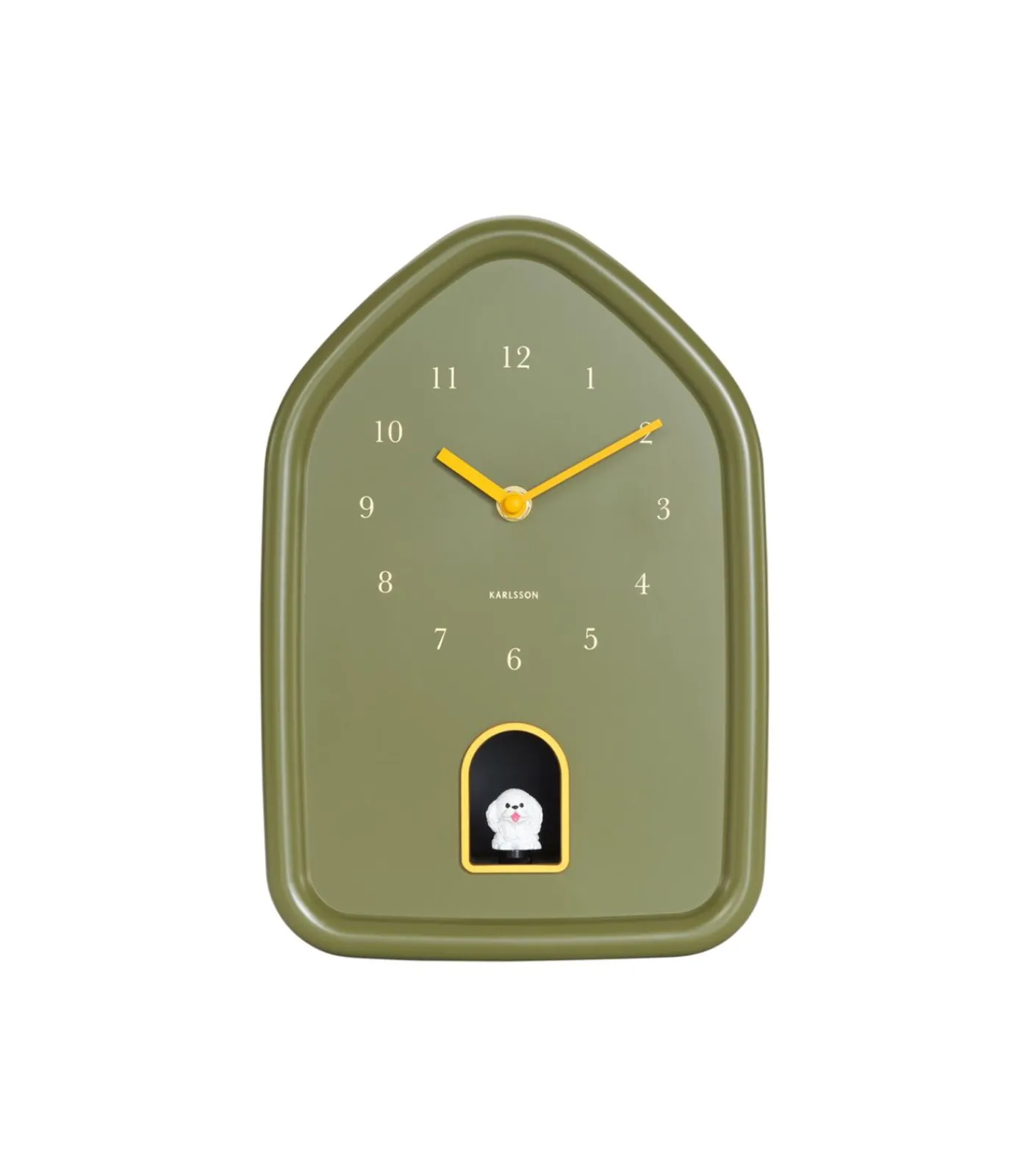 Outlet Wandklok Modern Doggy - Groen - 29.1x20x29.1cm Klokken