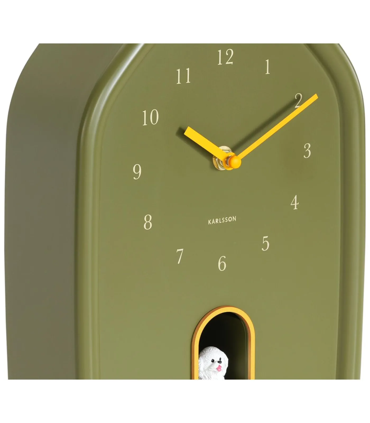 Outlet Wandklok Modern Doggy - Groen - 29.1x20x29.1cm Klokken