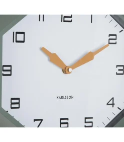 Outlet Wandklok Modern Factory Octagon - Groen - 32x32x26cm Klokken