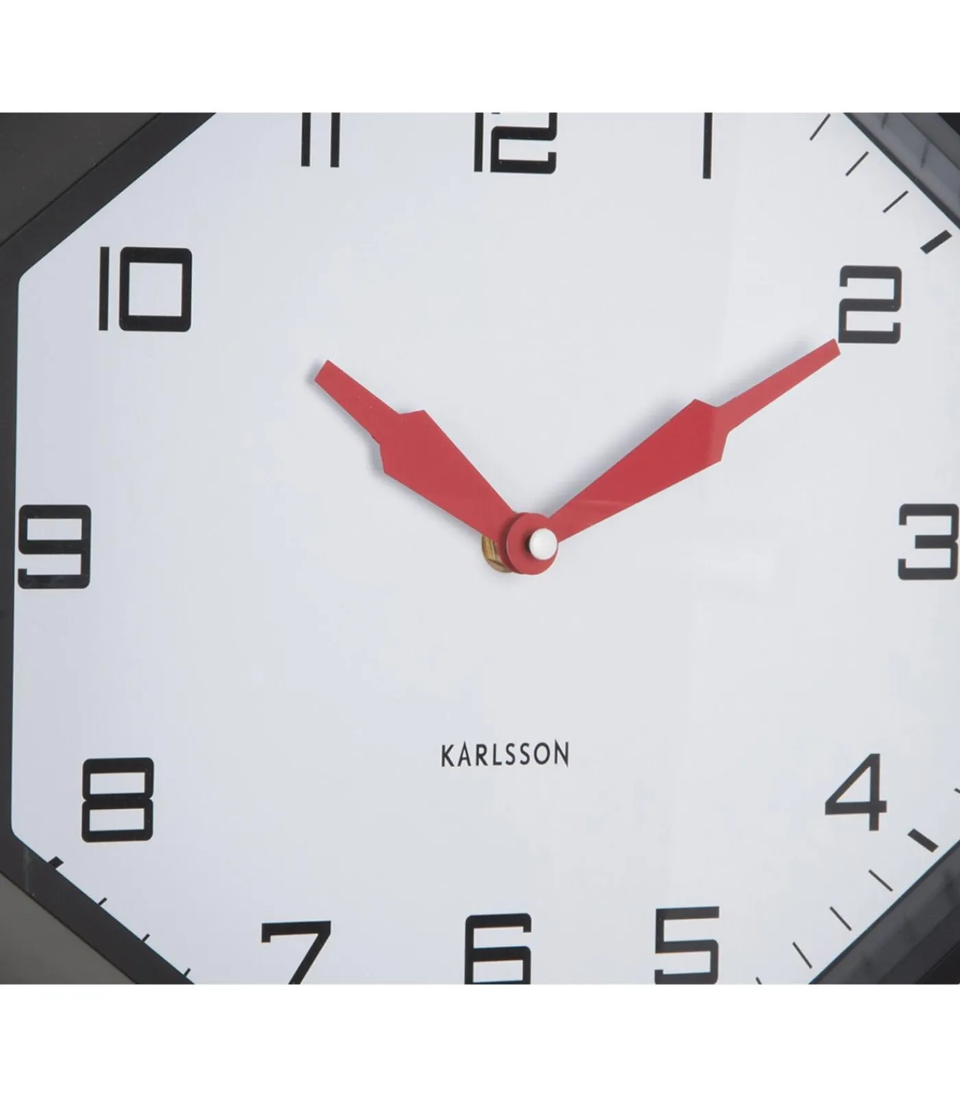 Karlsson Wandklok Modern Factory Octagon - Zwart - 32x32x26cm
