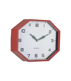 Best Wandklok Modern Factory Octagon - Rood - 32x32x26cm Klokken