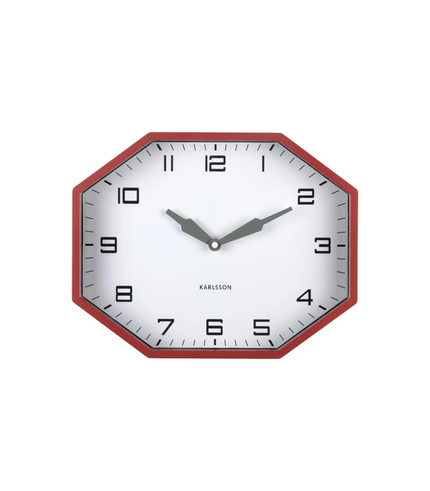 Best Wandklok Modern Factory Octagon - Rood - 32x32x26cm Klokken