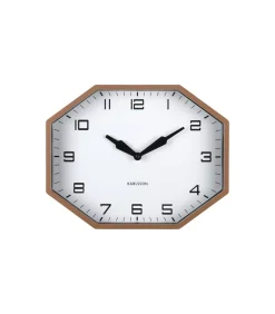 New Wandklok Modern Factory Octagon - Bruin - 32x32x26cm Klokken