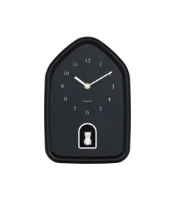 Karlsson Wandklok Modern Kitty - Zwart - 29.1x20x29.1cm