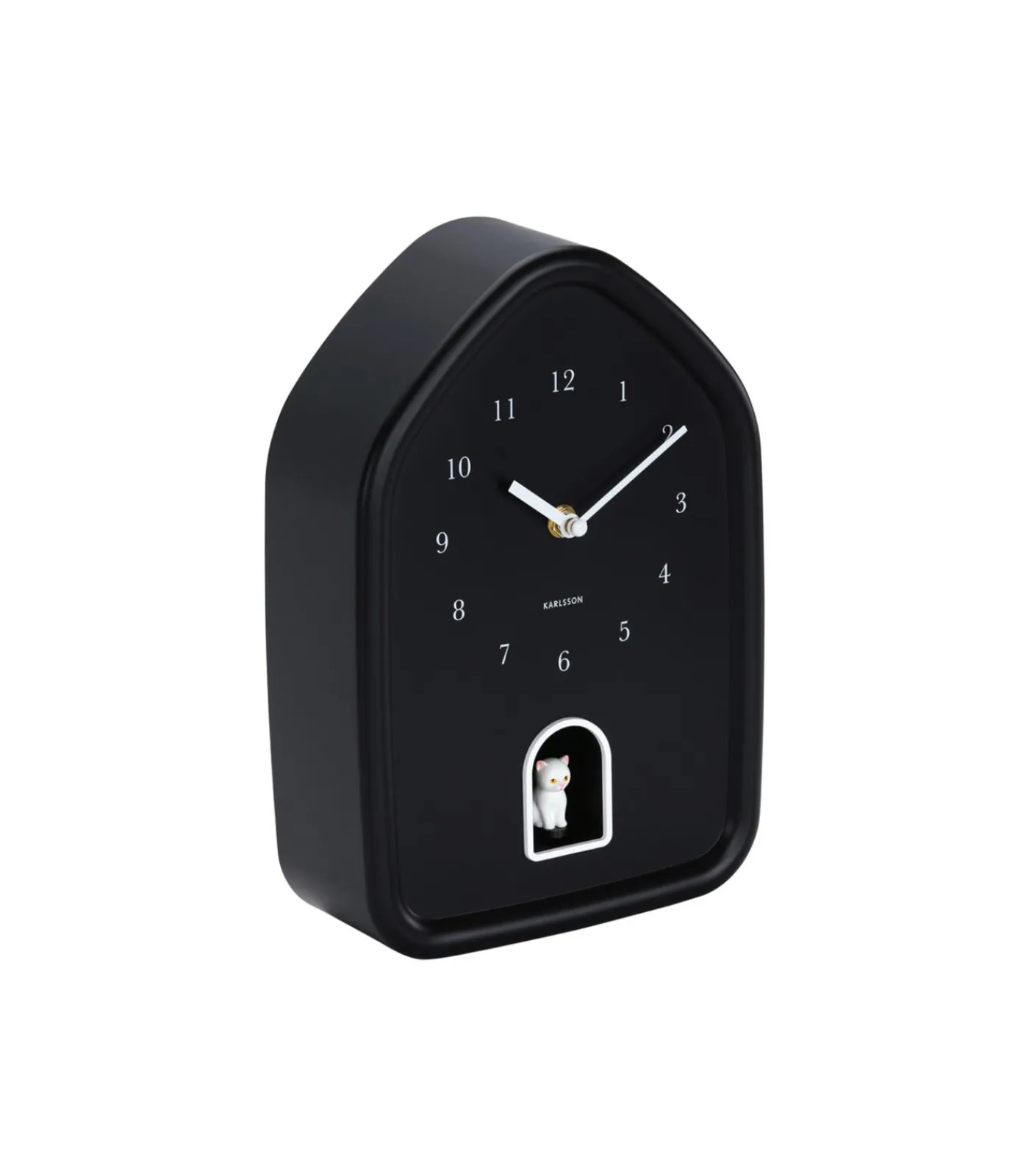 Karlsson Wandklok Modern Kitty - Zwart - 29.1x20x29.1cm