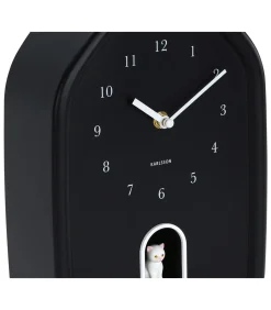 Karlsson Wandklok Modern Kitty - Zwart - 29.1x20x29.1cm