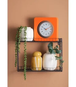 Karlsson Wandklok New Vintage - Helderoranje - 4.4x22x22cm