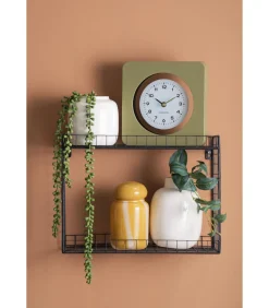 Karlsson Wandklok New Vintage - Legergroen - 4.4x22x22cm