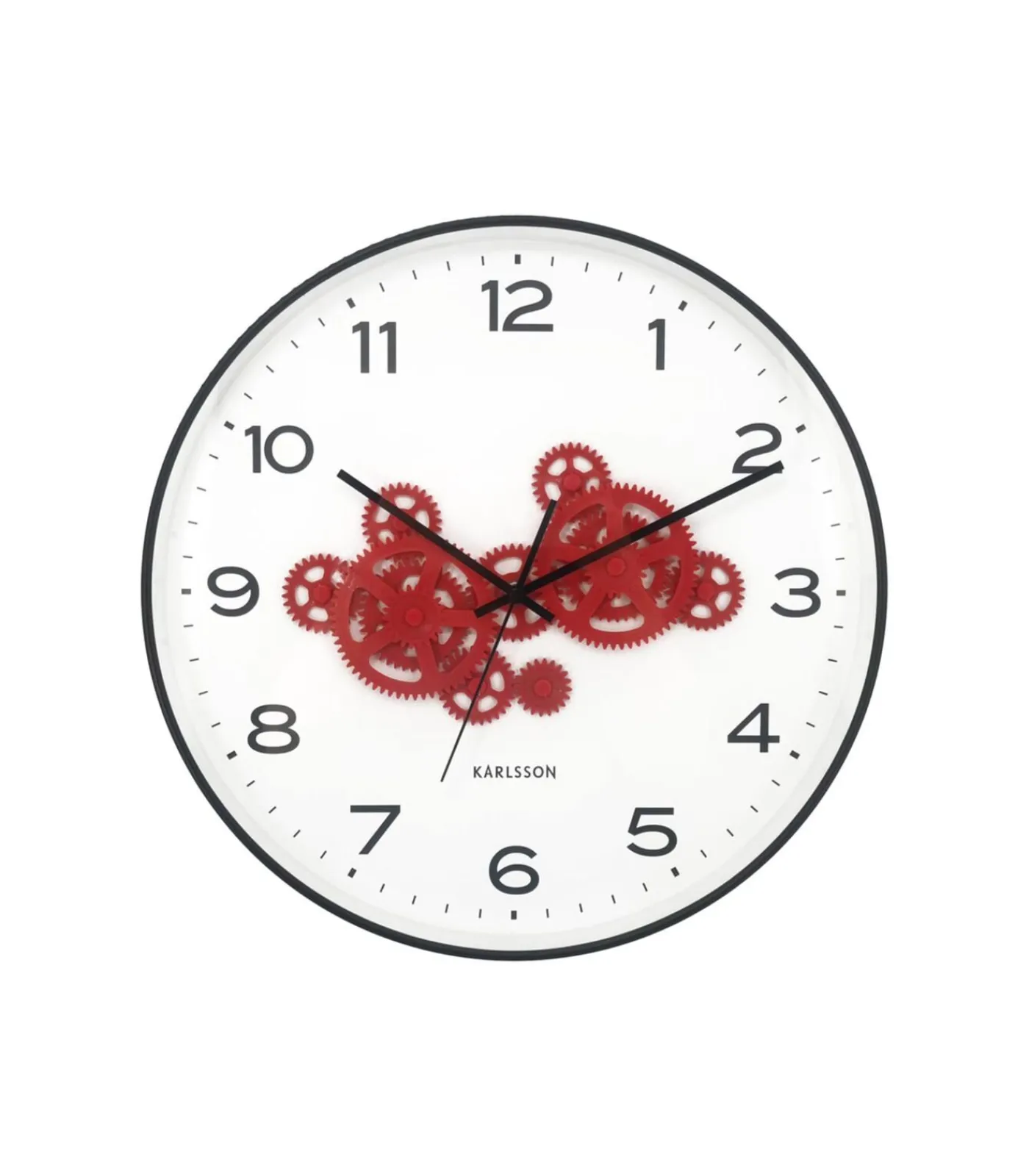 Karlsson Wandklok Open Gear - Zwart - 40.8x40.8x40.8cm
