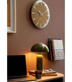 Karlsson Wandklok Realista Dome - Geel - 35x35x35cm