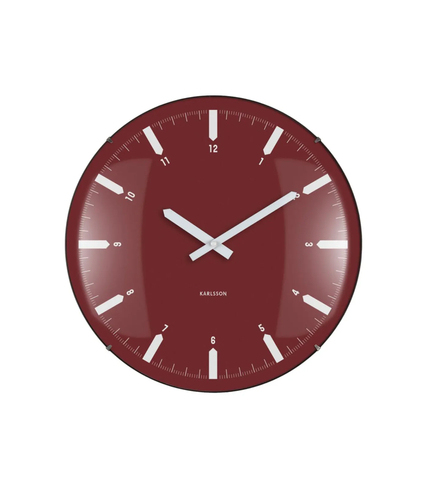 Karlsson Wandklok Realista Dome - Rood - 35x35x35cm