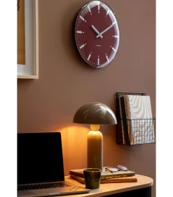 Karlsson Wandklok Realista Dome - Rood - 35x35x35cm