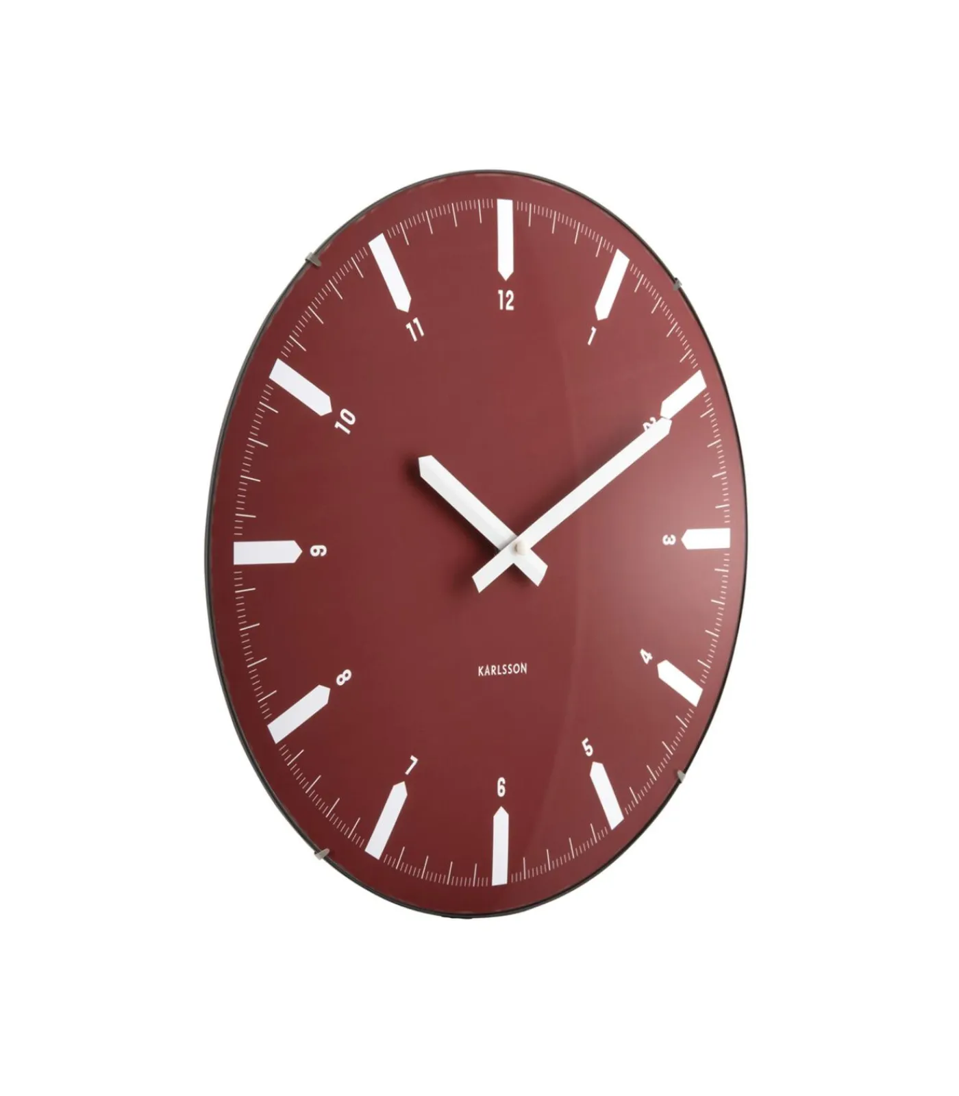 Karlsson Wandklok Realista Dome - Rood - 35x35x35cm