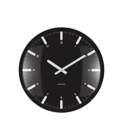 Karlsson Wandklok Realista Dome - Zwart - 35x35x35cm