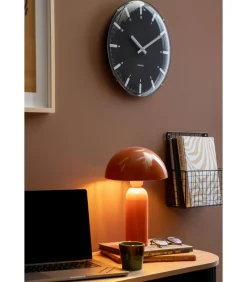 Karlsson Wandklok Realista Dome - Zwart - 35x35x35cm