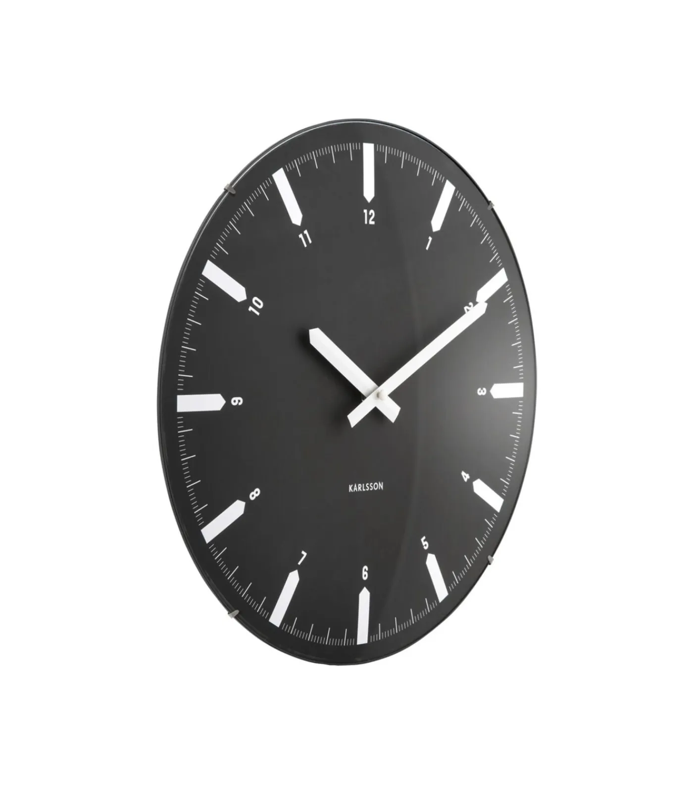 Karlsson Wandklok Realista Dome - Zwart - 35x35x35cm