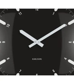 Karlsson Wandklok Realista Dome - Zwart - 35x35x35cm